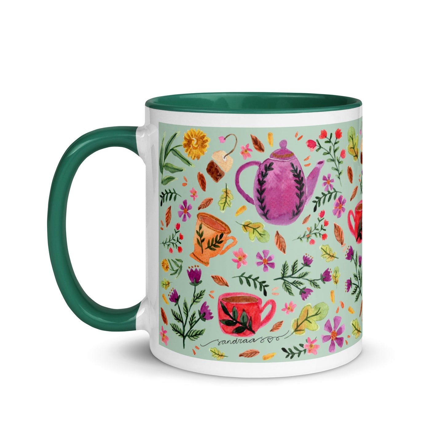 Mug with Color Inside - Cozy Autumn Tea Green