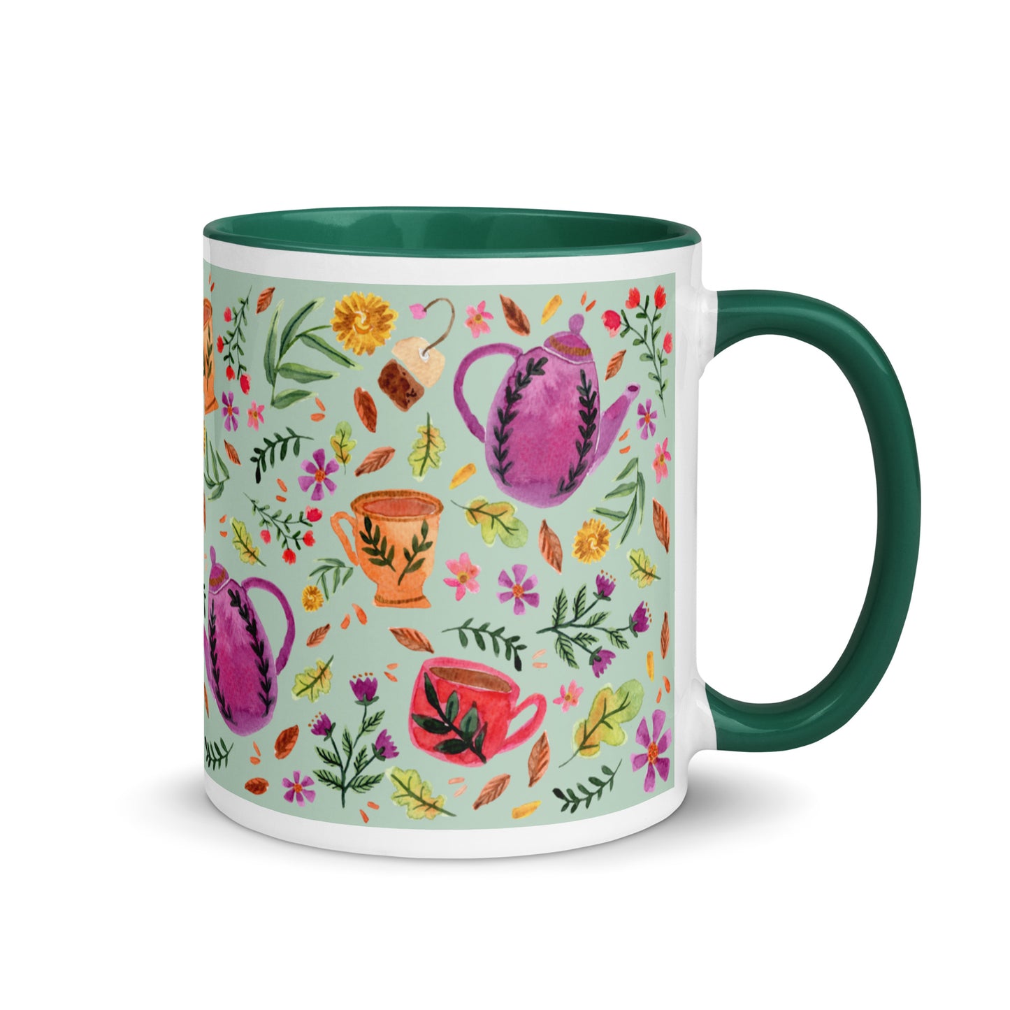 Mug with Color Inside - Cozy Autumn Tea Green