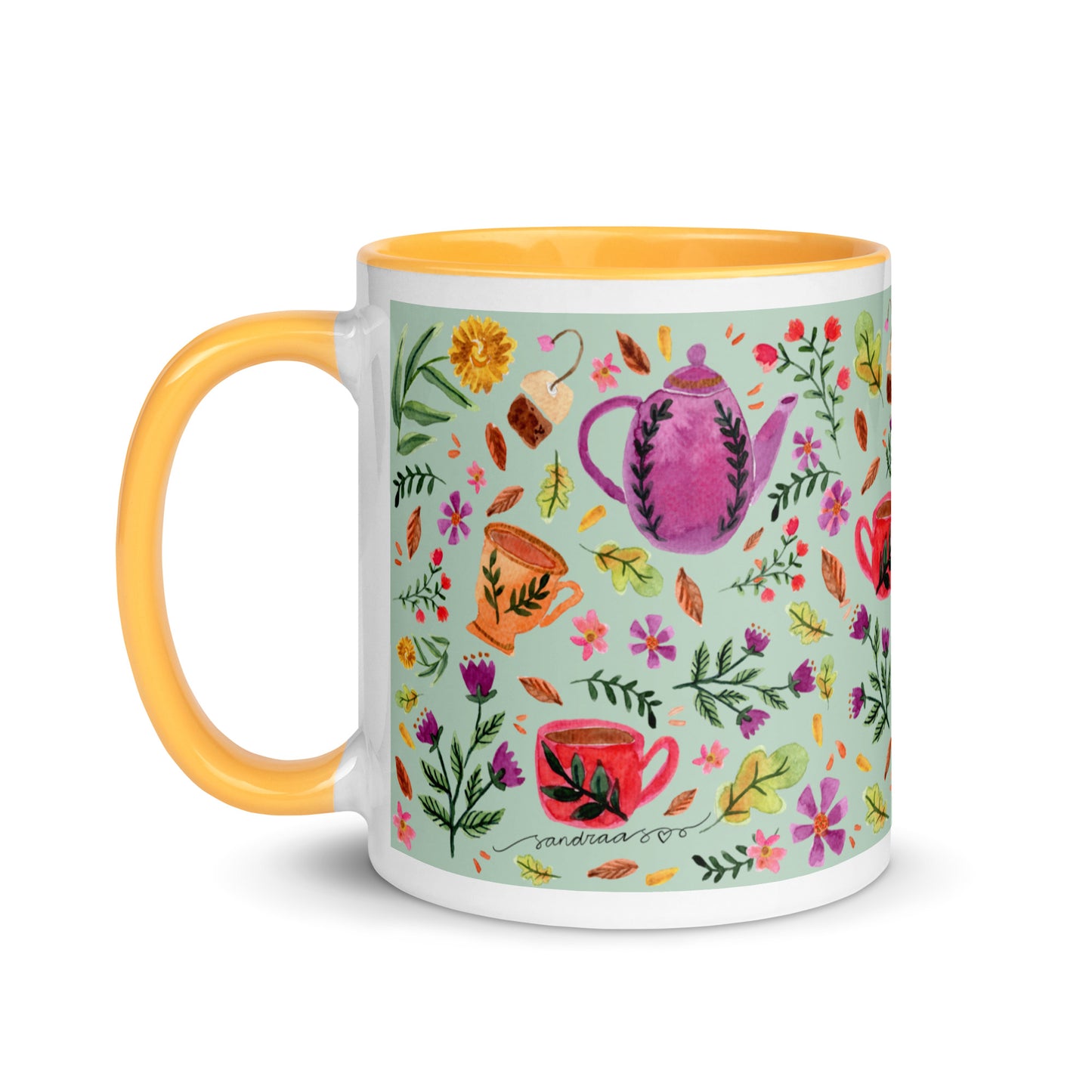 Mug with Color Inside - Cozy Autumn Tea Green