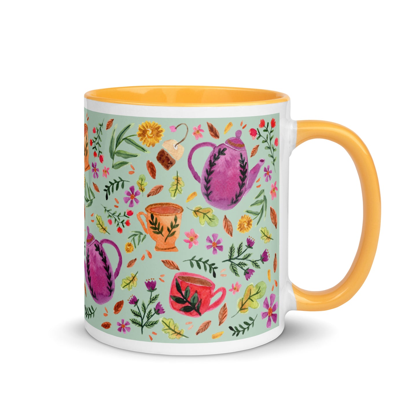 Mug with Color Inside - Cozy Autumn Tea Green