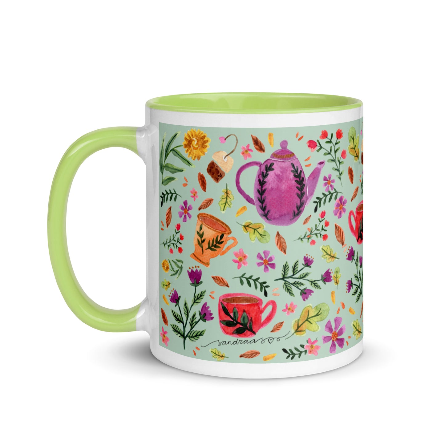 Mug with Color Inside - Cozy Autumn Tea Green