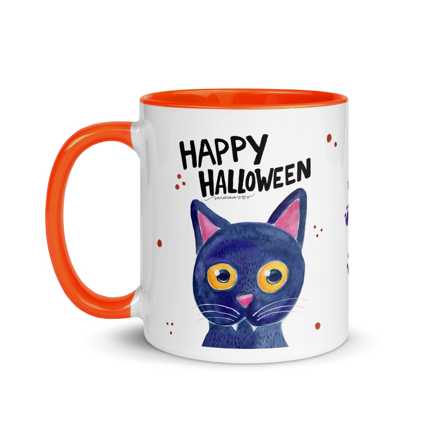 Mug with Color Inside - Happy Halloween - Black Cat