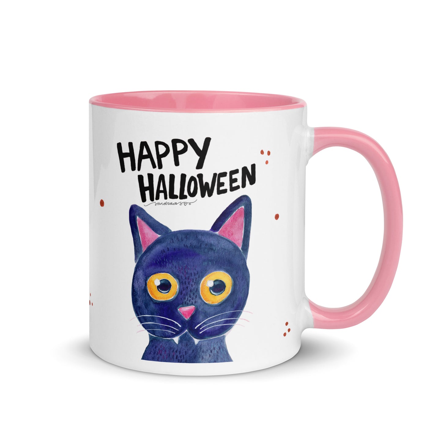 Mug with Color Inside - Happy Halloween - Black Cat