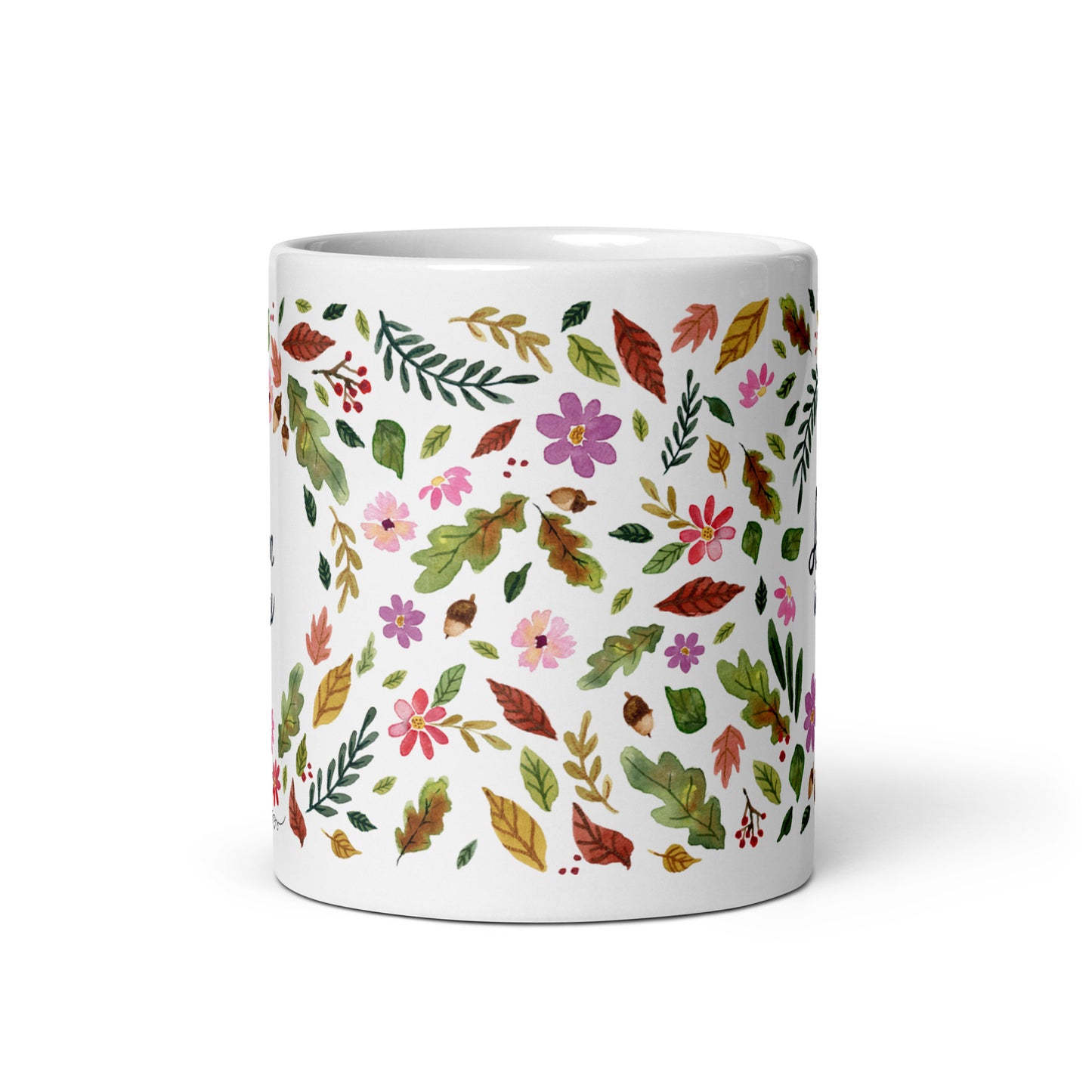 White glossy mug - Autumn is here