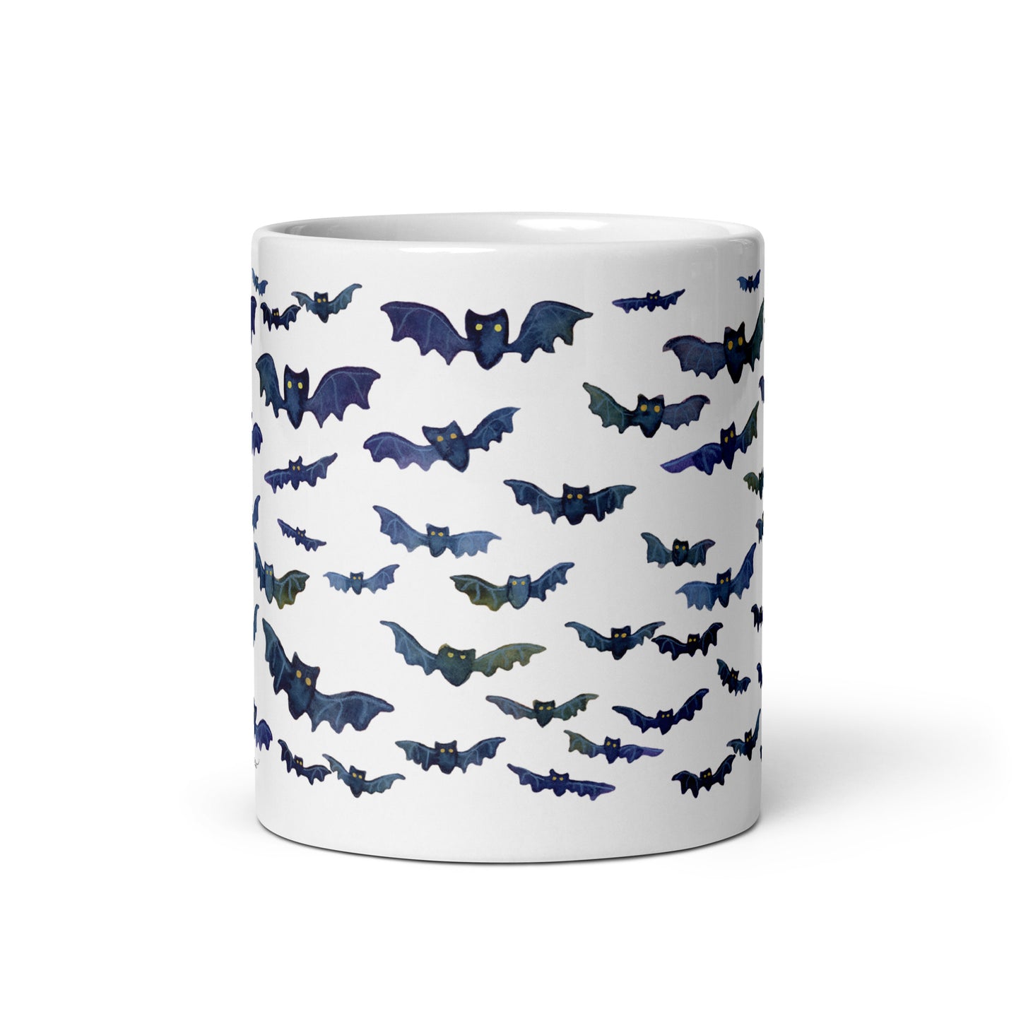 White glossy mug - Bats - Halloween