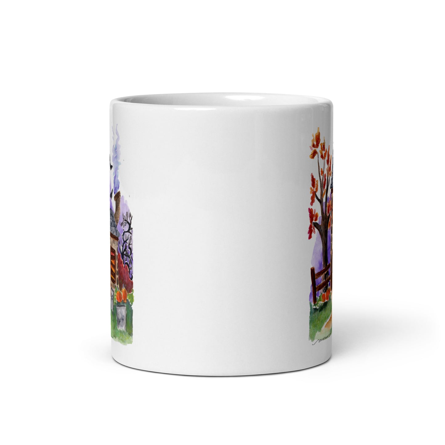 White glossy mug - Halloween - Haunted House