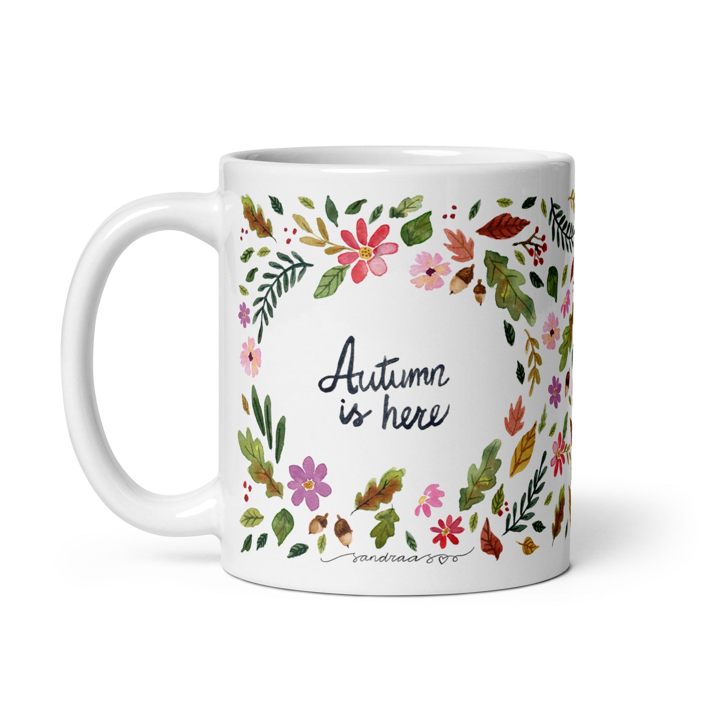 White glossy mug - Autumn is here