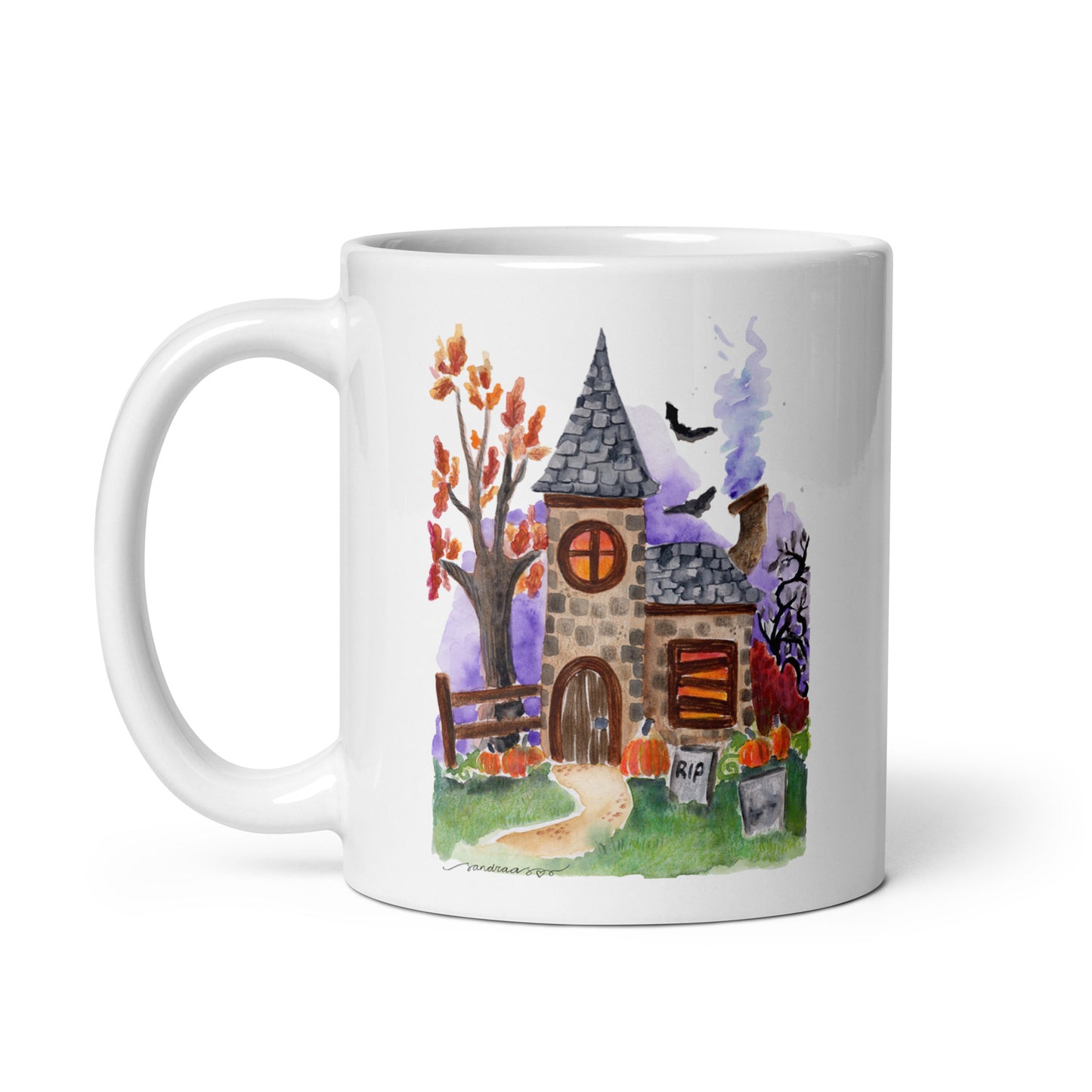 White glossy mug - Halloween - Haunted House