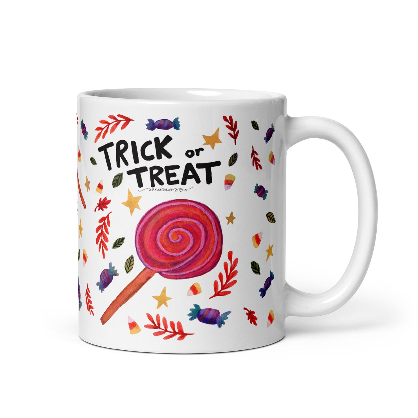 White glossy mug - Halloween - Trick or treat