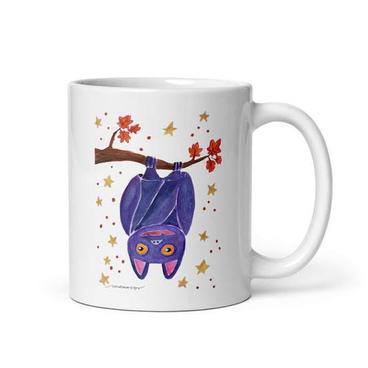 White glossy mug - Bat - Halloween