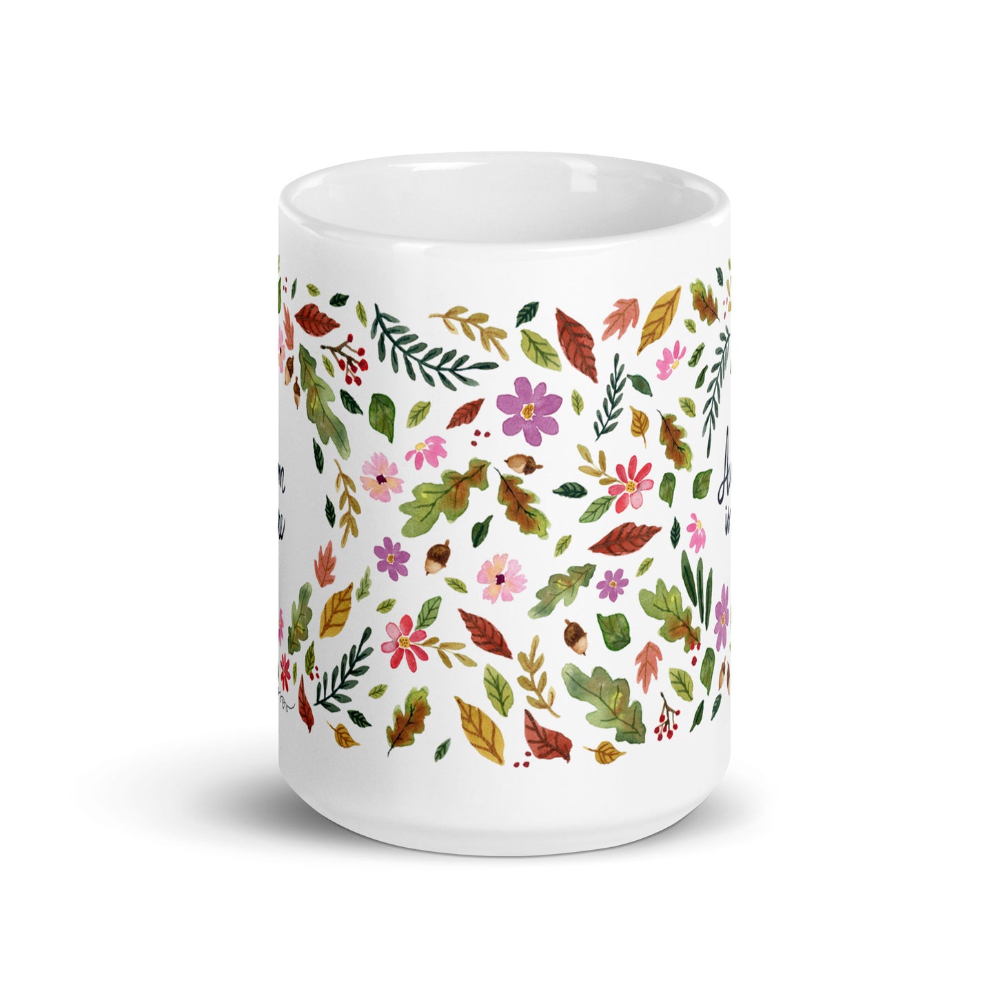 White glossy mug - Autumn is here