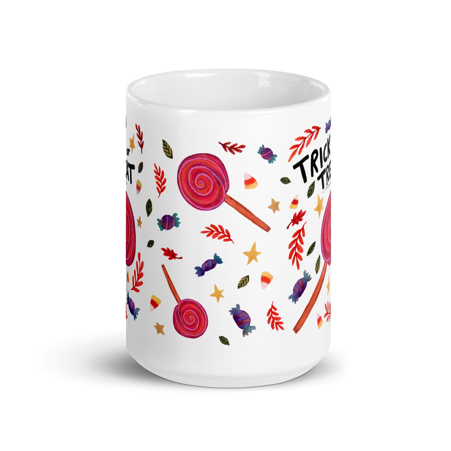 White glossy mug - Halloween - Trick or treat