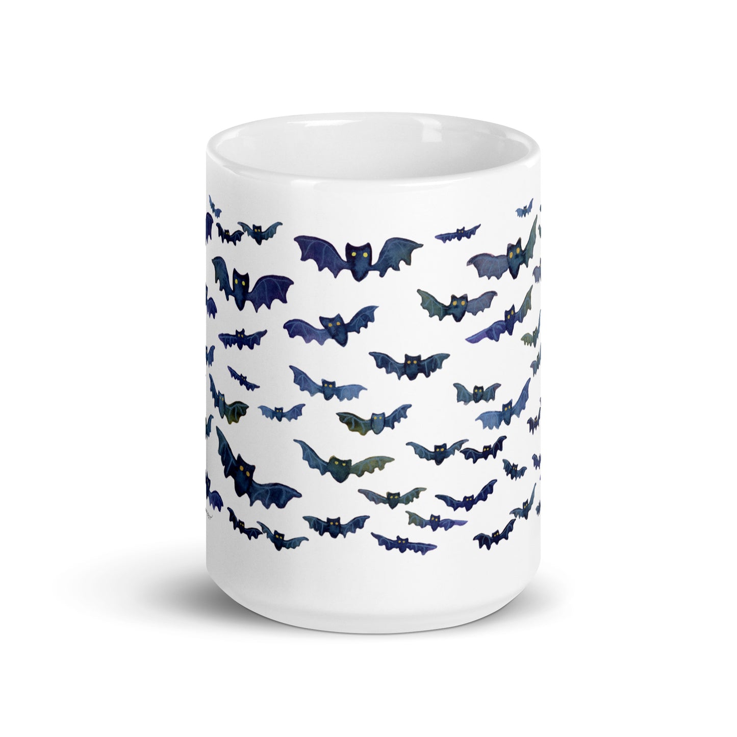 White glossy mug - Bats - Halloween