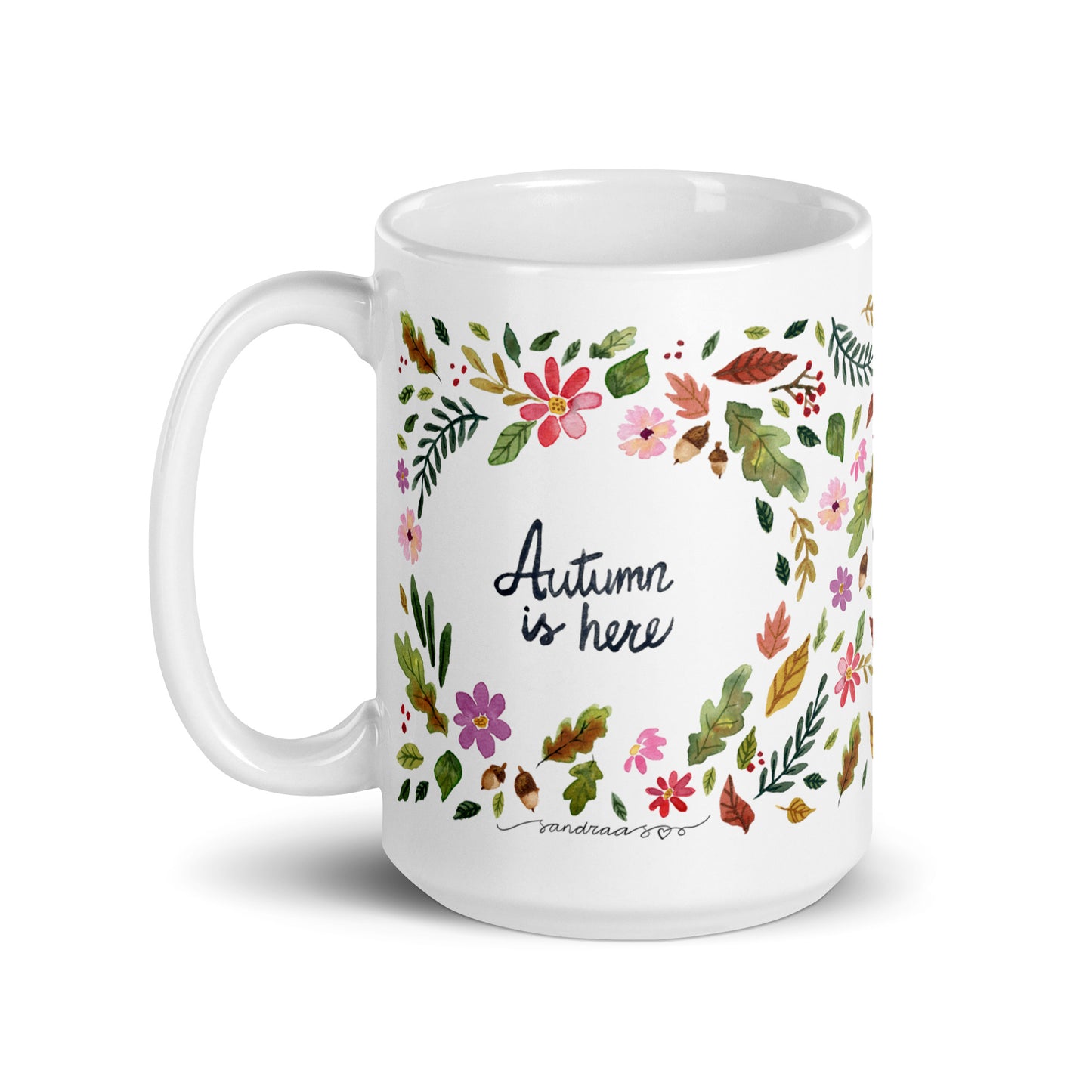 White glossy mug - Autumn is here