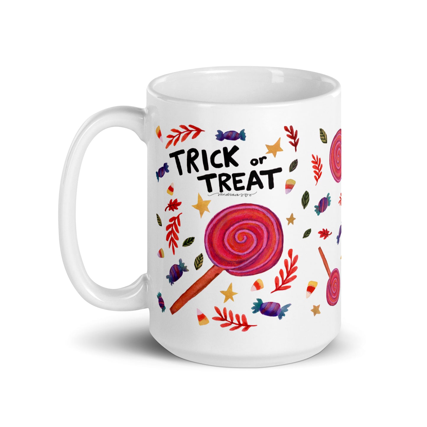 White glossy mug - Halloween - Trick or treat