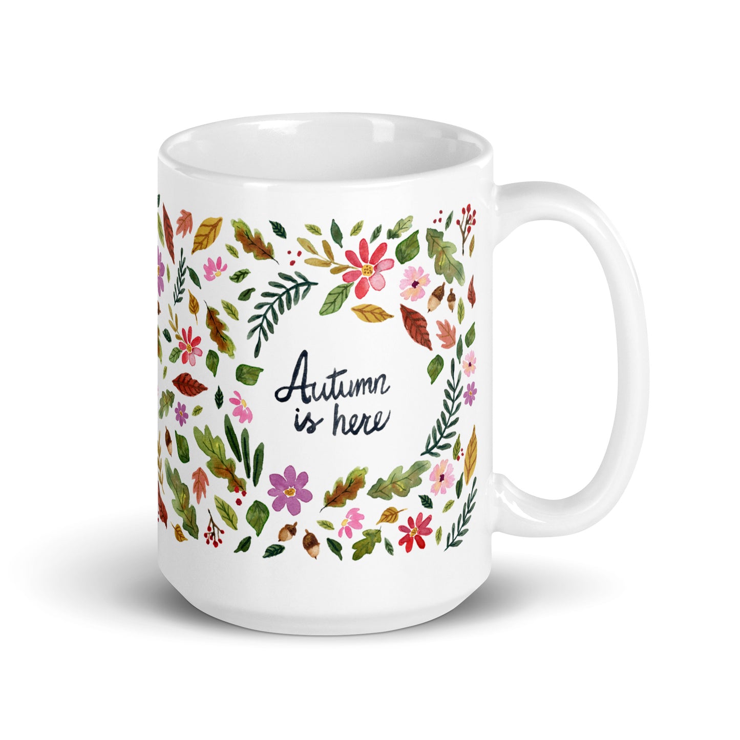 White glossy mug - Autumn is here