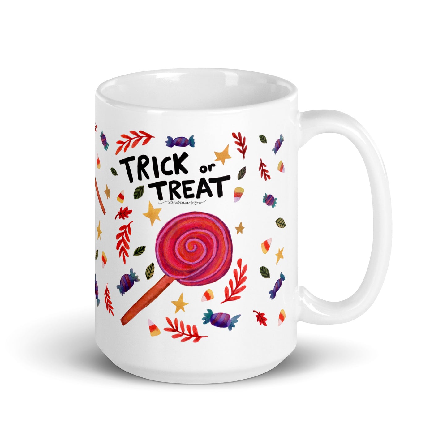 White glossy mug - Halloween - Trick or treat