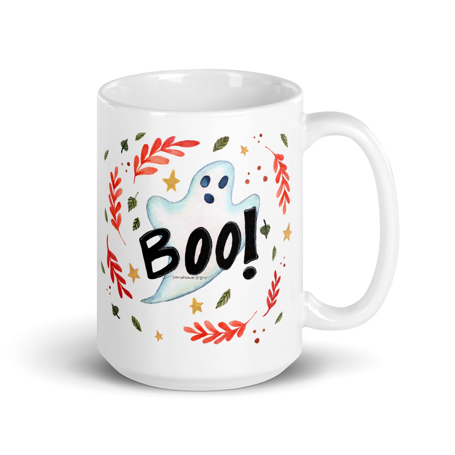 White glossy mug - Ghost - Boo! - Halloween