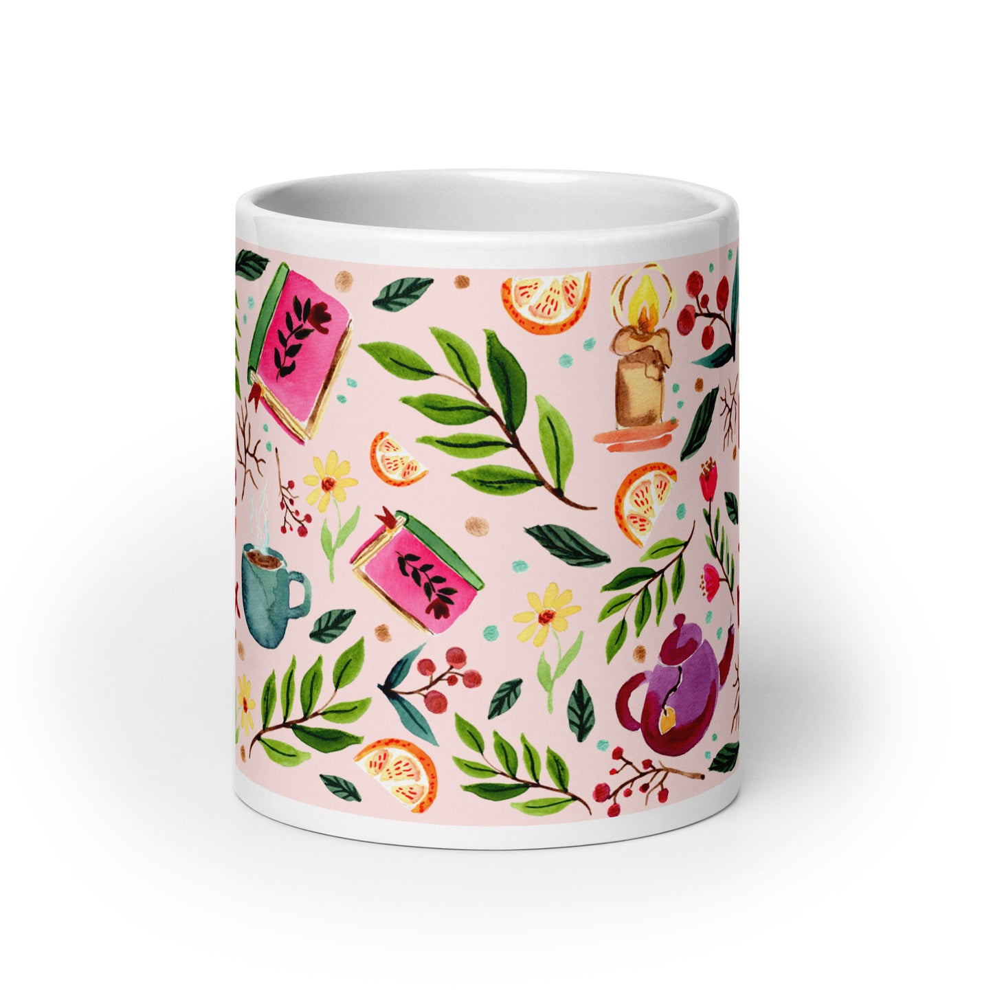 White glossy mug - Cozy Vibes - Autumn - Time to relax