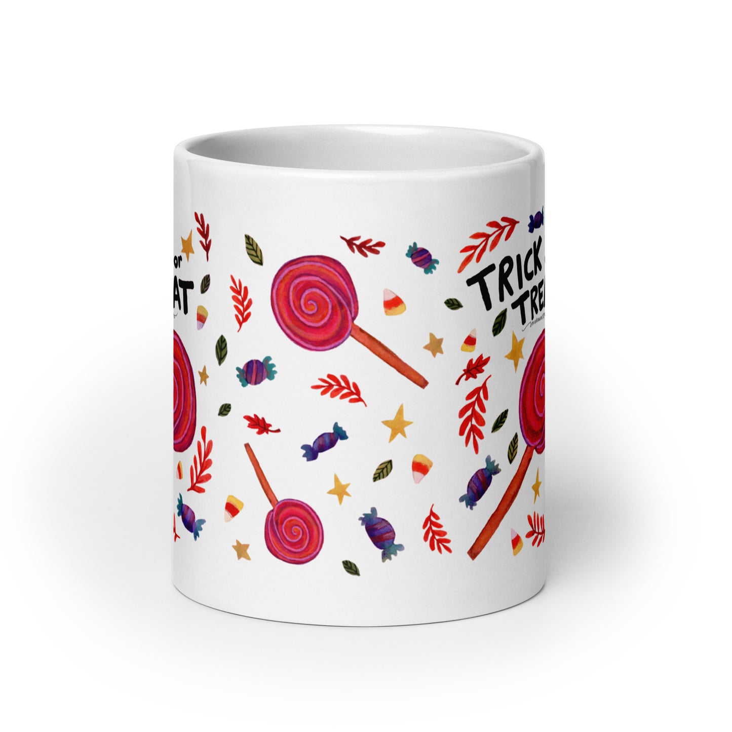 White glossy mug - Halloween - Trick or treat