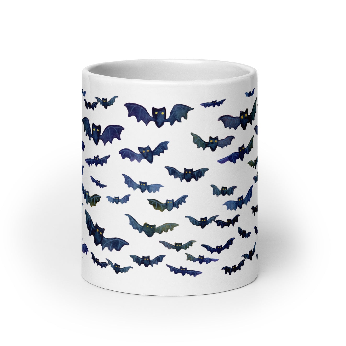 White glossy mug - Bats - Halloween