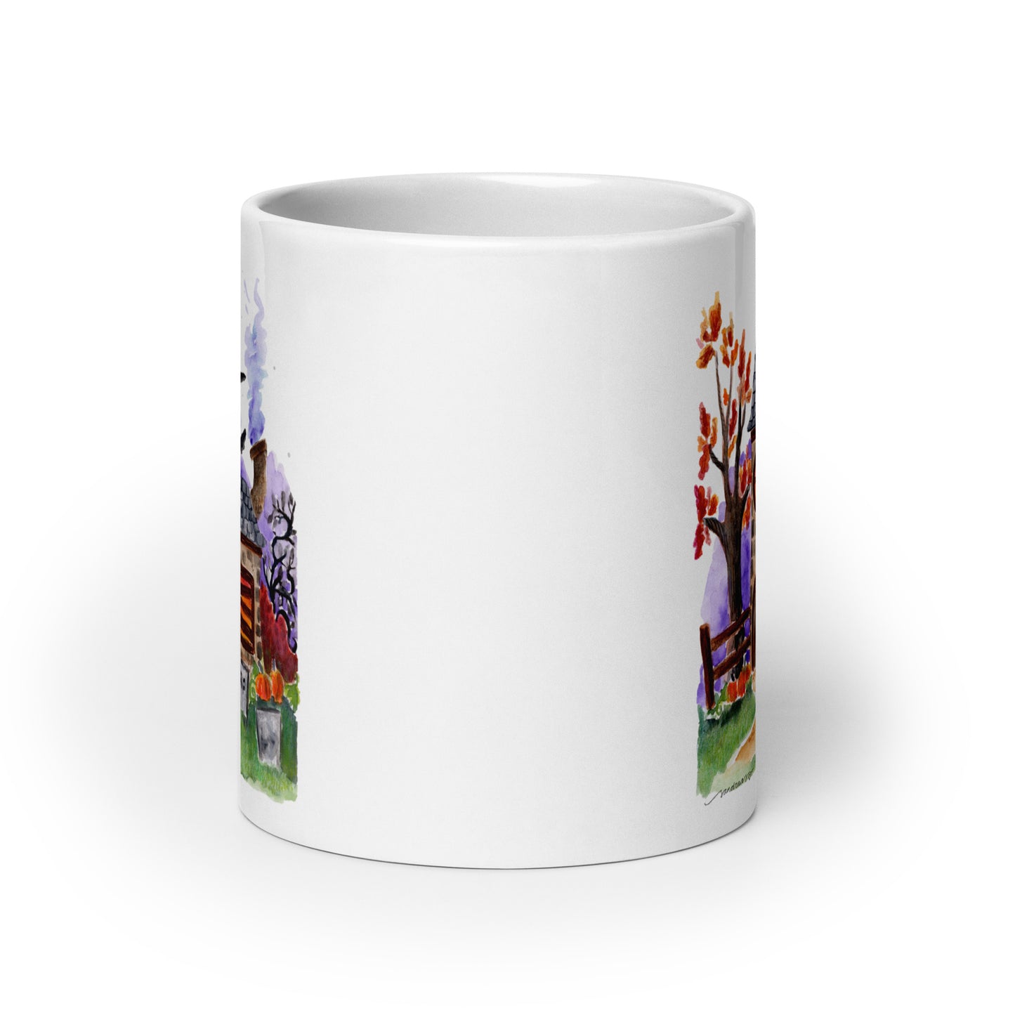 White glossy mug - Halloween - Haunted House