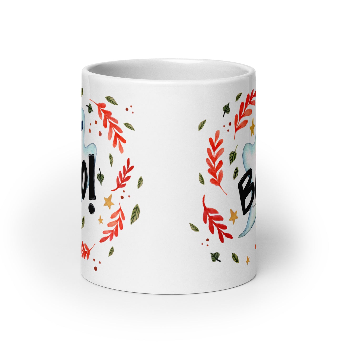 White glossy mug - Ghost - Boo! - Halloween