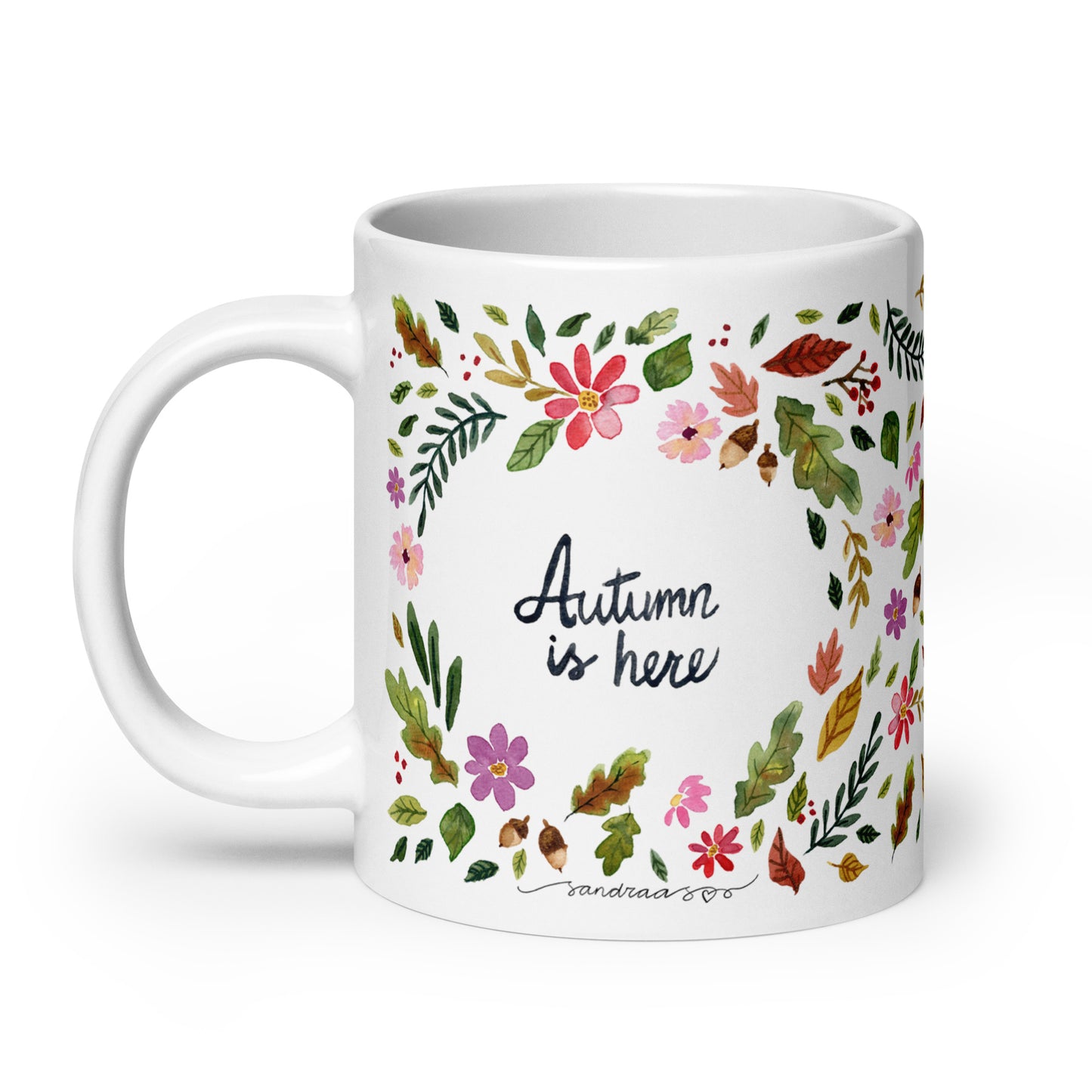 White glossy mug - Autumn is here