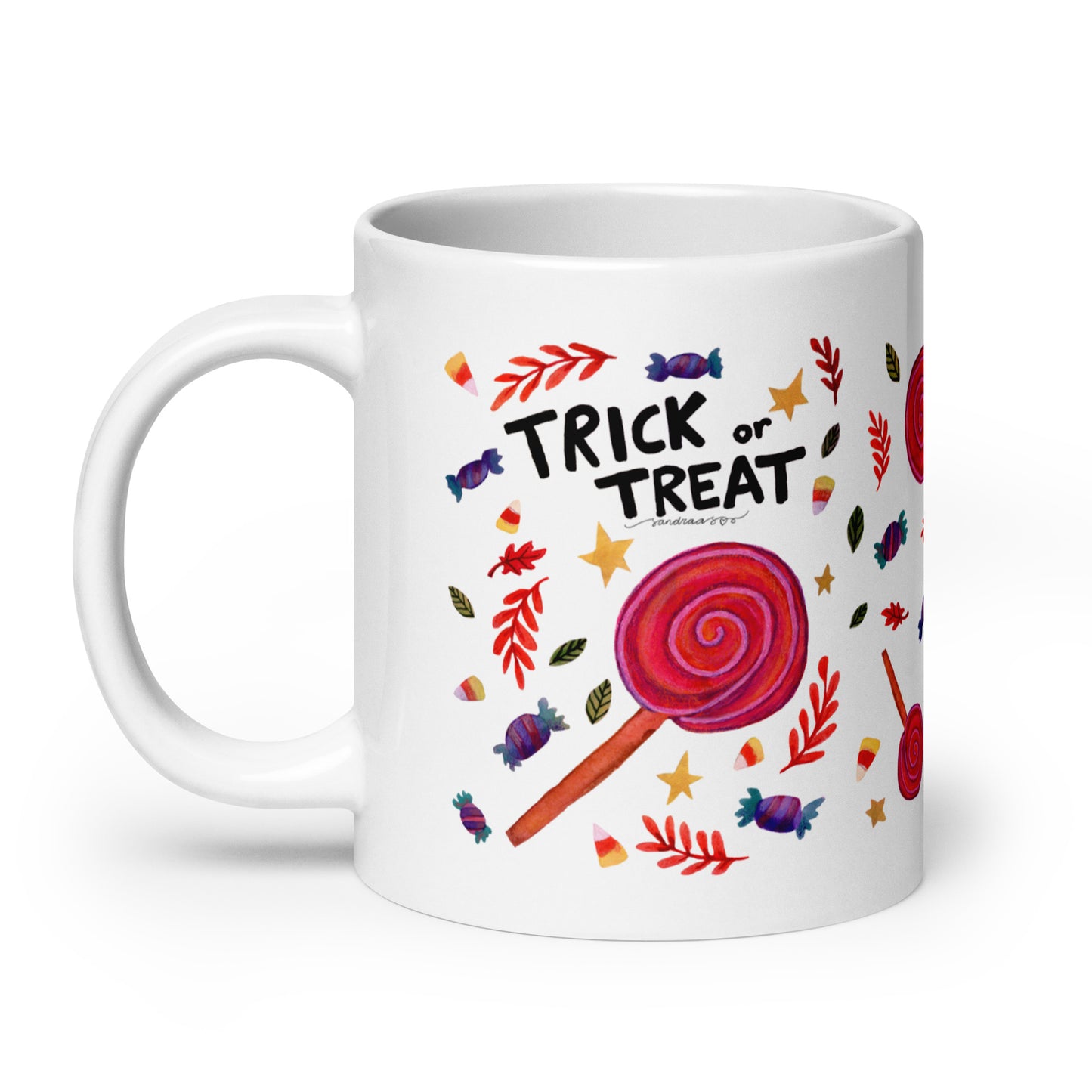 White glossy mug - Halloween - Trick or treat