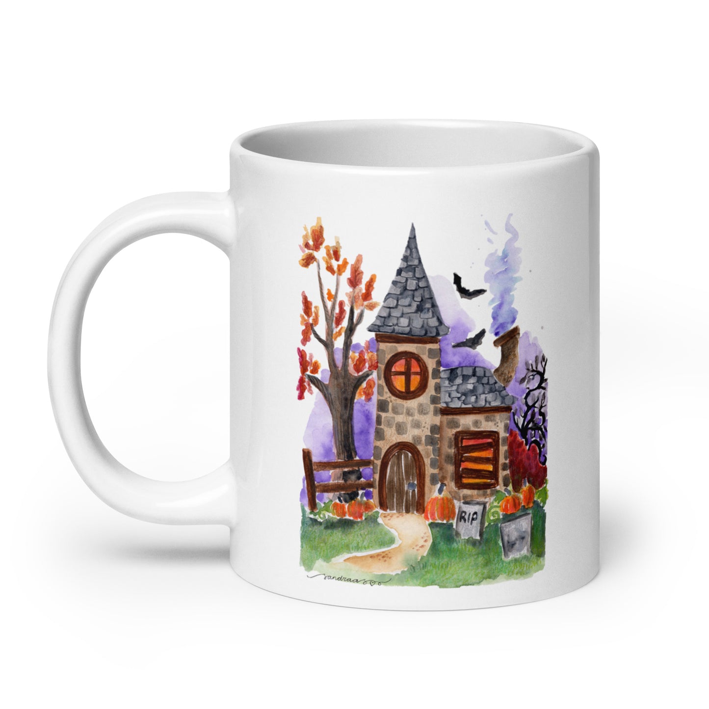 White glossy mug - Halloween - Haunted House