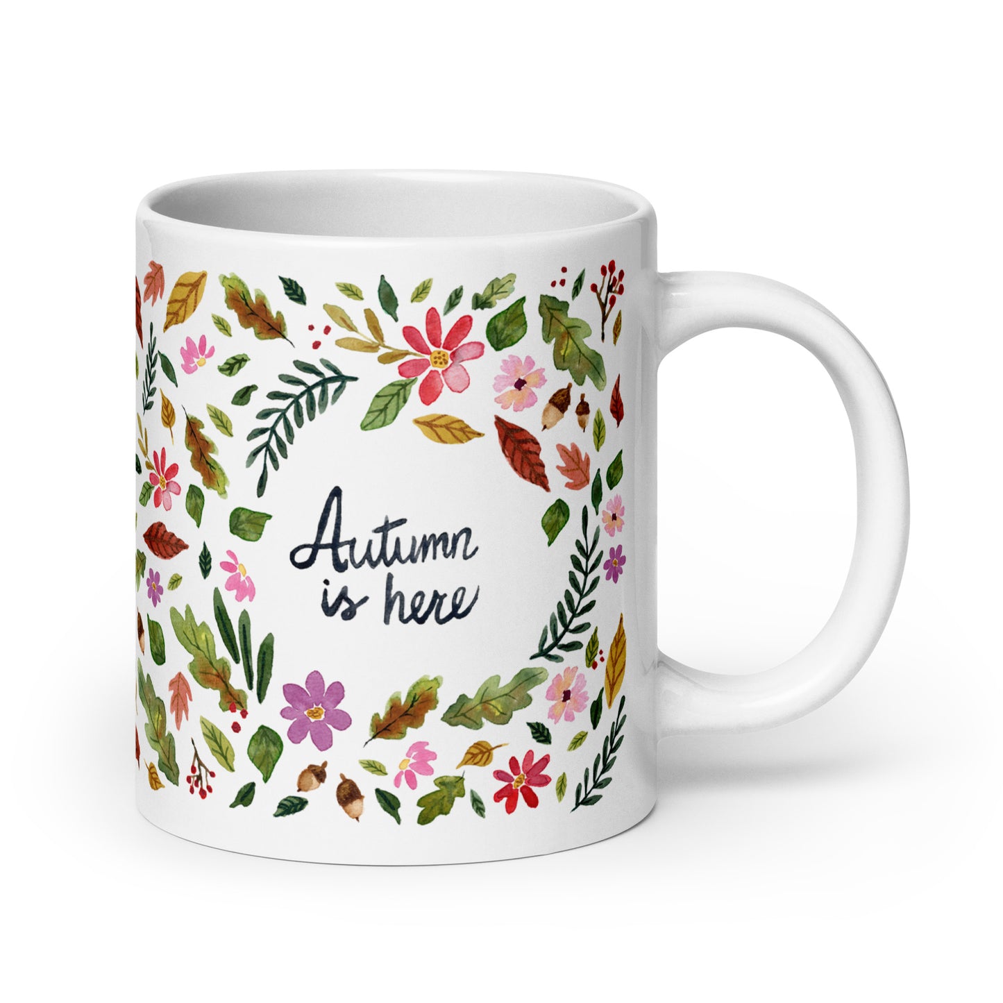 White glossy mug - Autumn is here