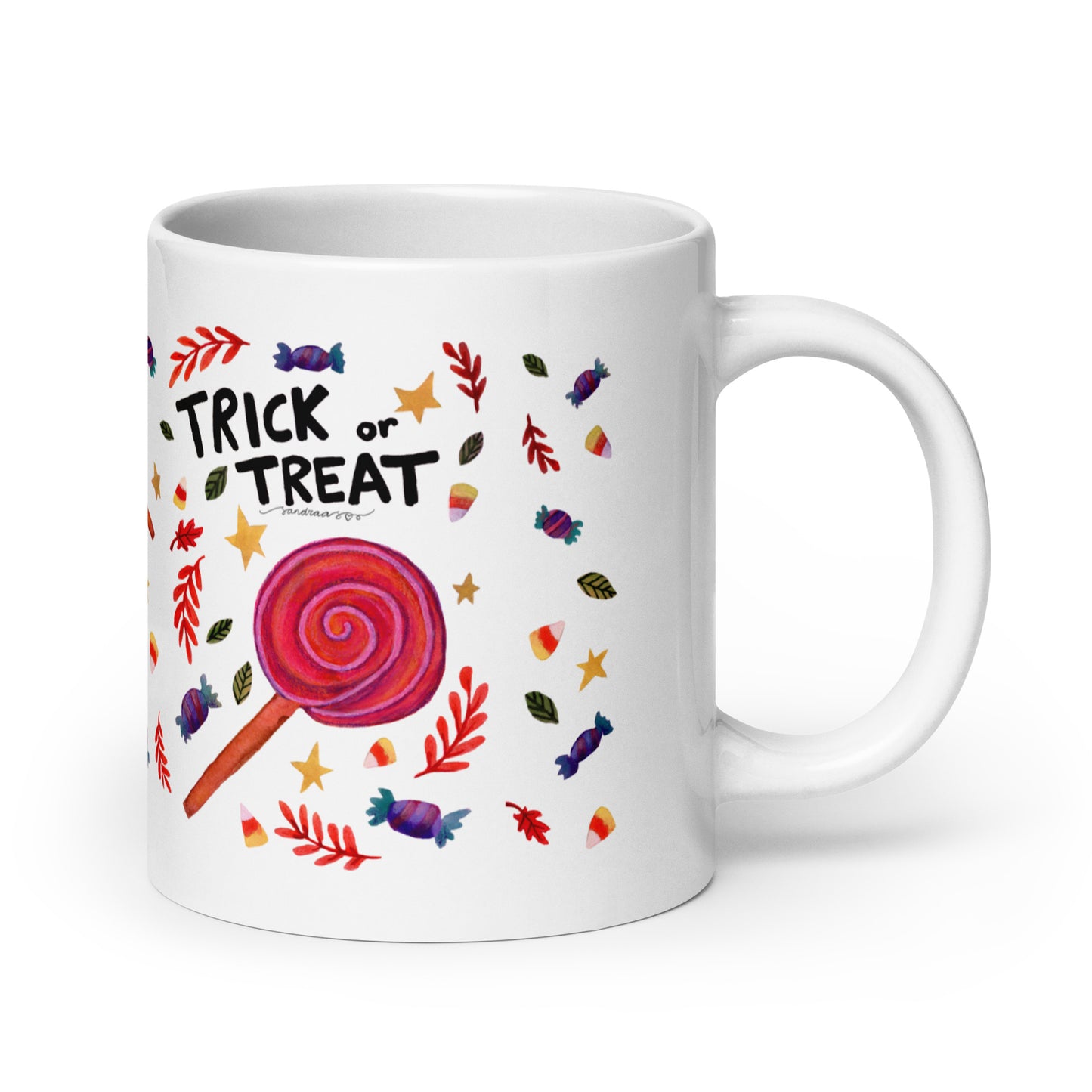 White glossy mug - Halloween - Trick or treat