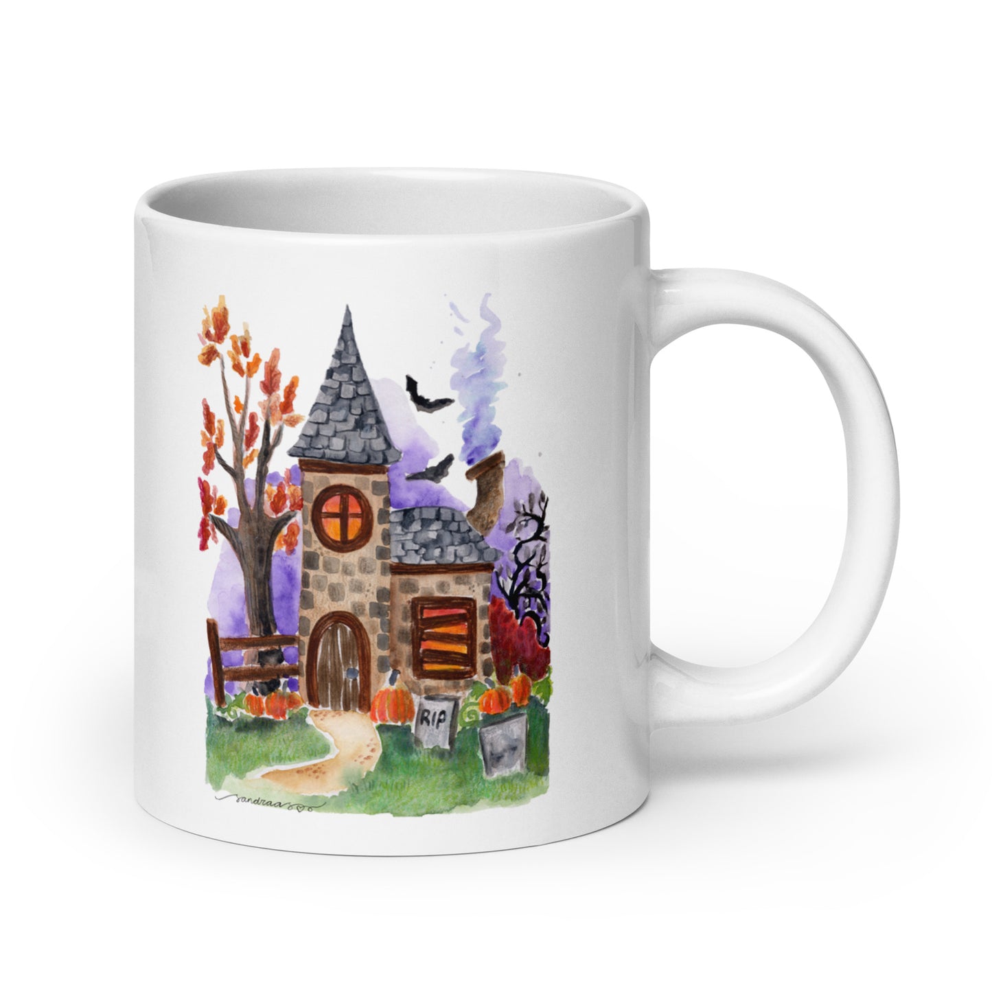 White glossy mug - Halloween - Haunted House