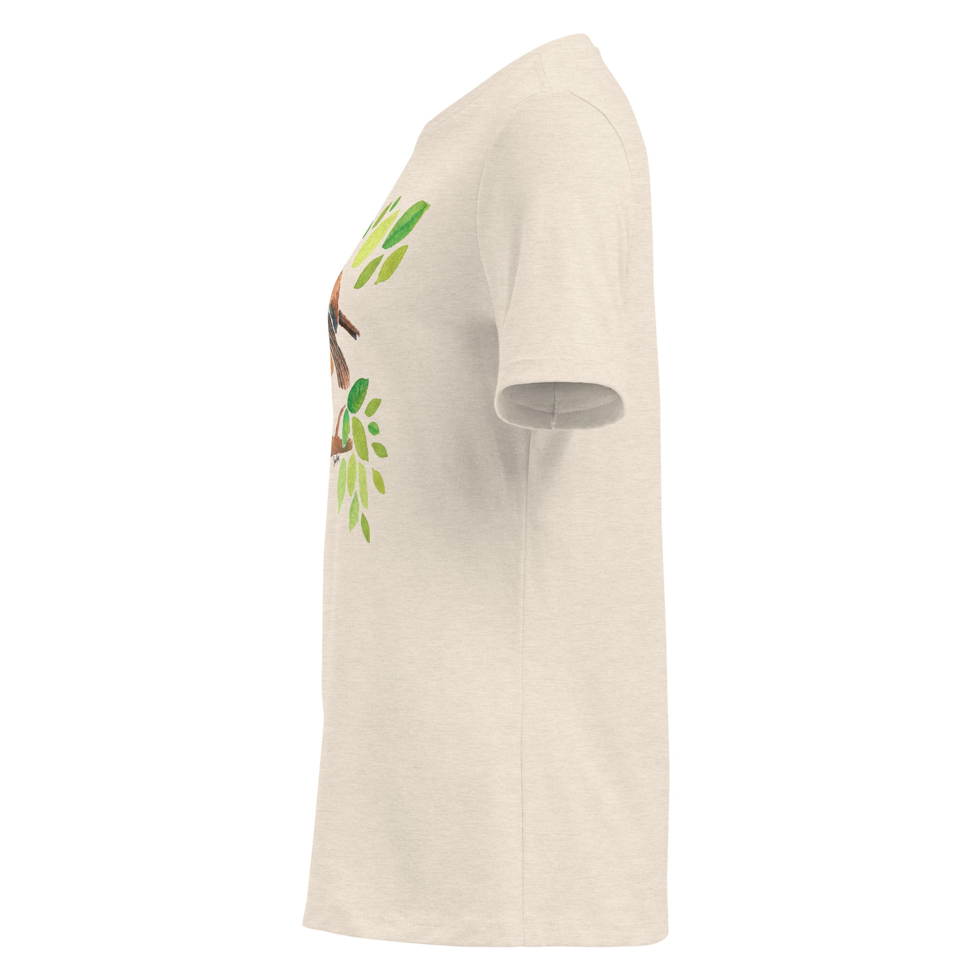 Women’s Relaxed T-Shirt – Watercolor Robin 🐦 | Nature - Inspired Bird Illustration Tee - SANDRAAS
