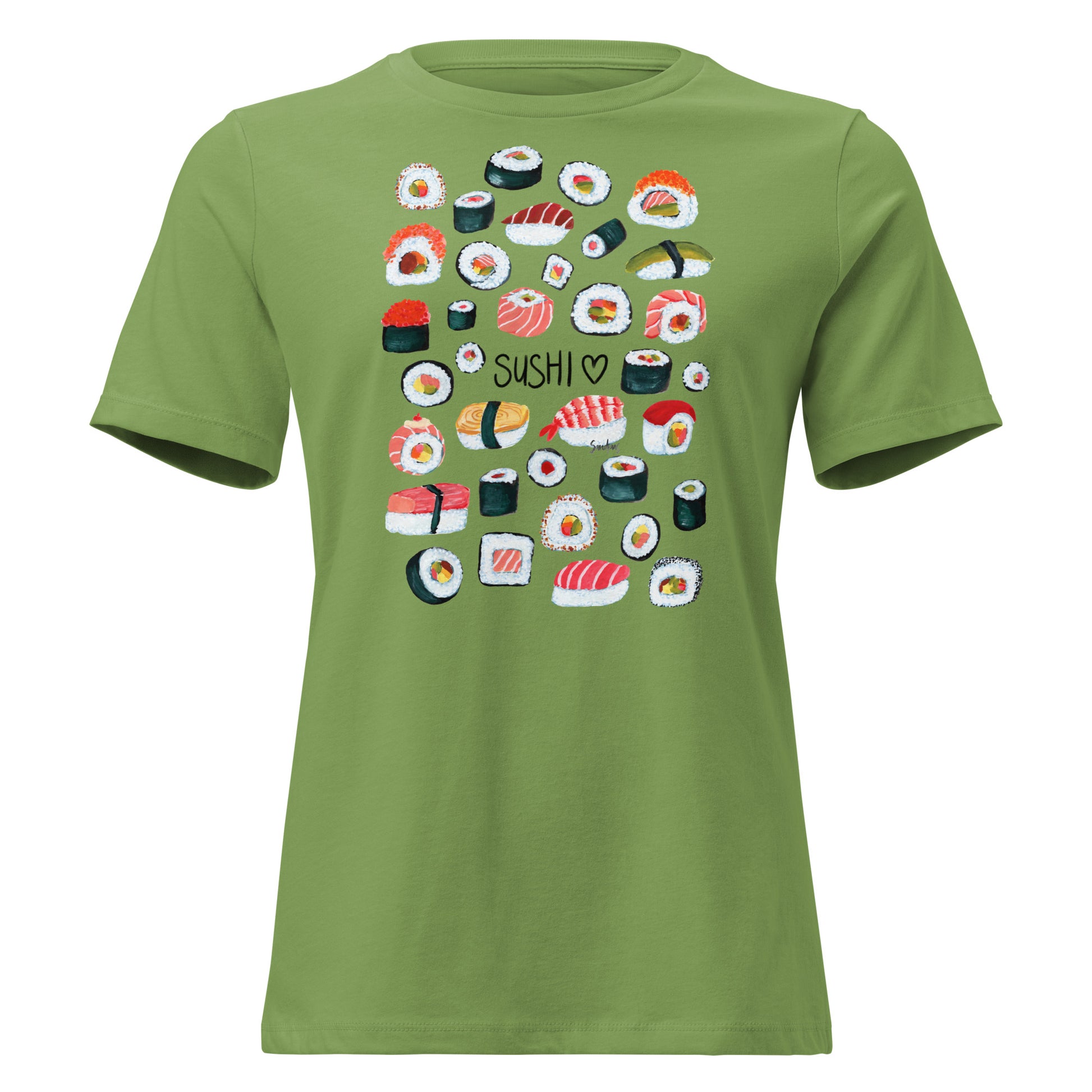 🍣 Women’s Relaxed T-Shirt – Sushi Pattern – Gouache Edition - SANDRAAS